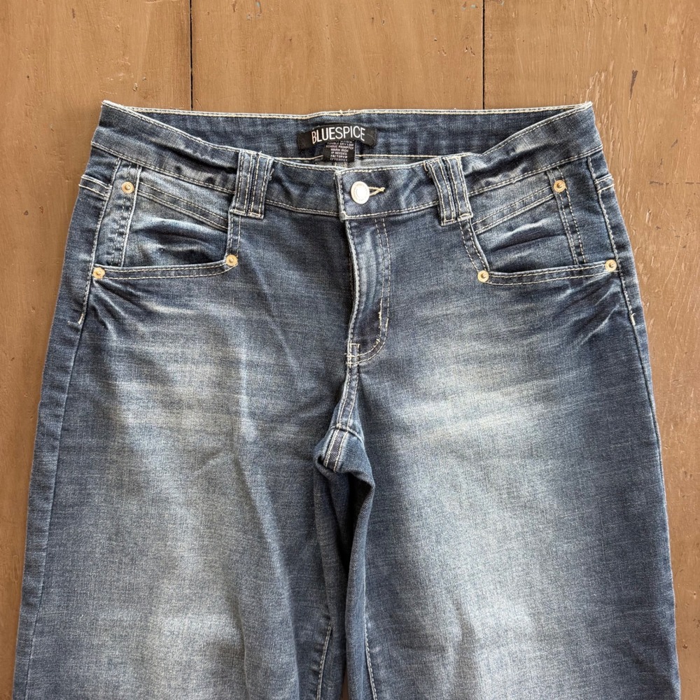 Y2K Wide Leg Teen Jeans Medium Wash Lagenlook Denim Size 7 - Picture 3 of 6
